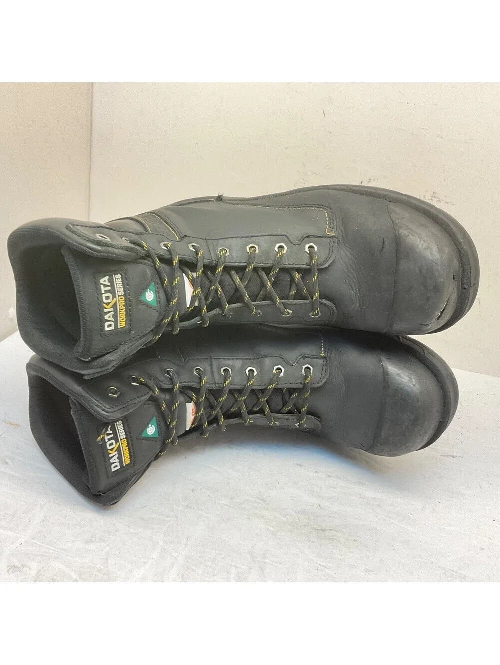 DAKOTA Men's 8'' 877 STEEL TOE STEEL PLATE SAFETY WORK BOOTS Black Size 11M